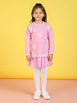 Nautinati - Girls Embellished & Sequined Trendy Sweatshirt