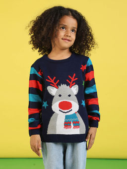 Nautinati - Boys Woven Christmas Sweater