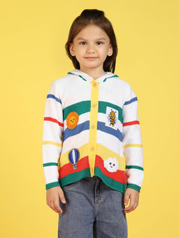 Nautinati - Girls Stripes Magical Meadows Sweater