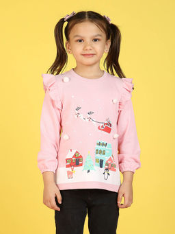 Nautinati - Girls Printed Trendy Winter Sweatshirt
