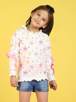 Nautinati - Girls Printed Trendy Winter Sweatshirt