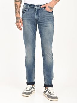 Levi's - Mens 511 Blue Slim Fit Mid Rise Jeans