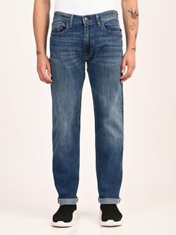 Levi's - Mens 555 Blue Relaxed Straight Fit Mid Rise Jeans
