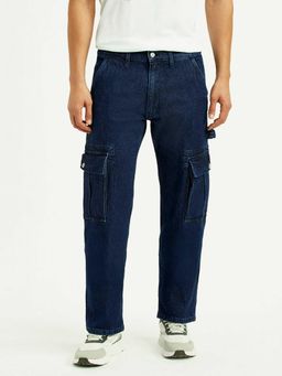 Levi's - Mens 555 Dark-Blue Loose Fit Mid Rise Jeans