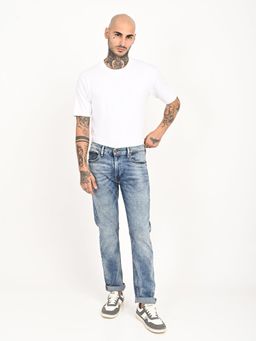 Levi's - Mens 513 Blue Slim Straight Fit Mid Rise Jeans