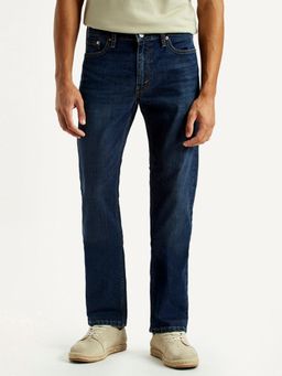 Levi's - Mens 513 Dark-Blue Slim Straight Fit Mid Rise Jeans