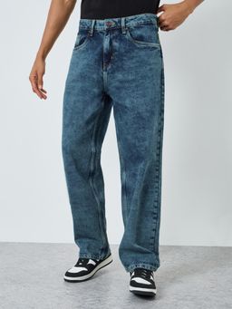 Styli - Men Oversized Fit Retro-Style Acid Wash Jeans