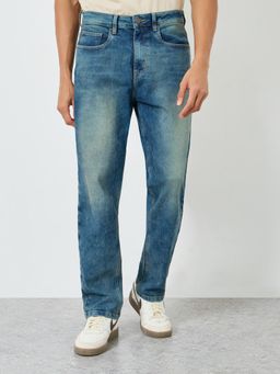 Styli - Men Relaxed Fit Stone Wash Jeans