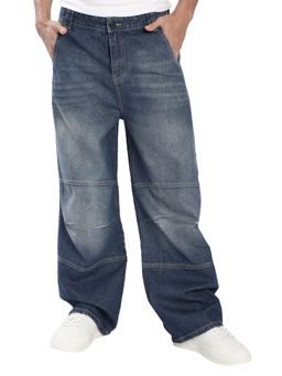 Bene Kleed - Men Blue Mid-Rise Tinted Baggy Cotton Jeans