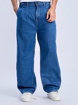 Bene Kleed - Men Blue Pleated Baggy Fit Jeans