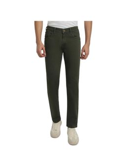 Park Avenue - Dark Green Cotton Blend Super Slim Fit Jeans