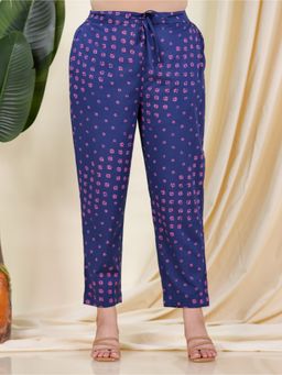 ARAMYA - Blue Soft Cotton Bandhani Pant