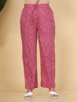 ARAMYA - Red Soft Cotton Bandhani Pant
