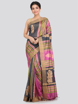 PinkLoom - Women's Cotton Silk Saree With Unstitched Blouse Piece