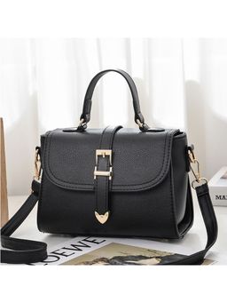 Angeline - Black Casual Sling Bag with Detachable Strap