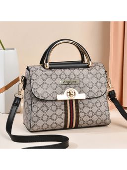 Angeline - Grey Structured Women Sling Bag with Detachable Strap