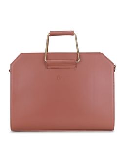 RASHKI - Chqiue Mini Brown Laptop Bag with Detachable Strap