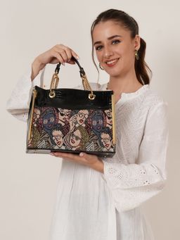Fabbhue - Multi-Color Women's Printed Large Handheld Bag