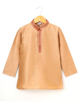 Pehanaava - Boys Gold Embroidered Kurta
