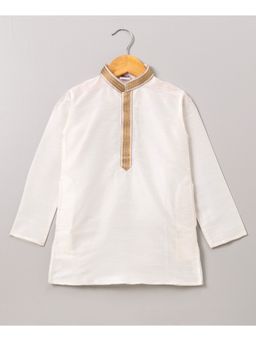 Pehanaava - Boys White Embroidered Kurta