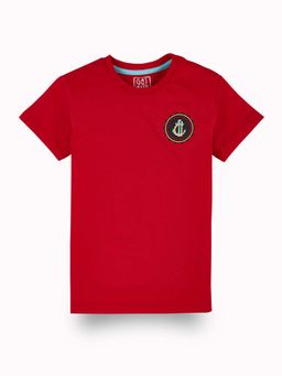 Gini & Jony - Boys Red Cotton Graphic T-Shirt