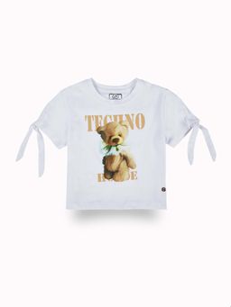 Gini & Jony - Girls White Cotton Graphic Top