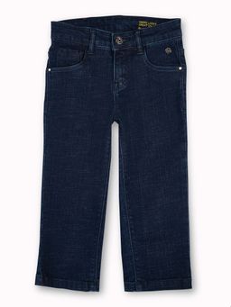 Gini & Jony - Girls Blue Denim Solid Capri