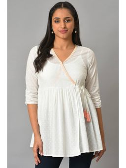 Aurelia - White Angarakha Gathered Kurti