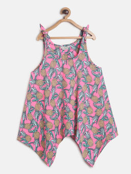 Tales & Stories - Girls Cotton Pink Neon Printed Top