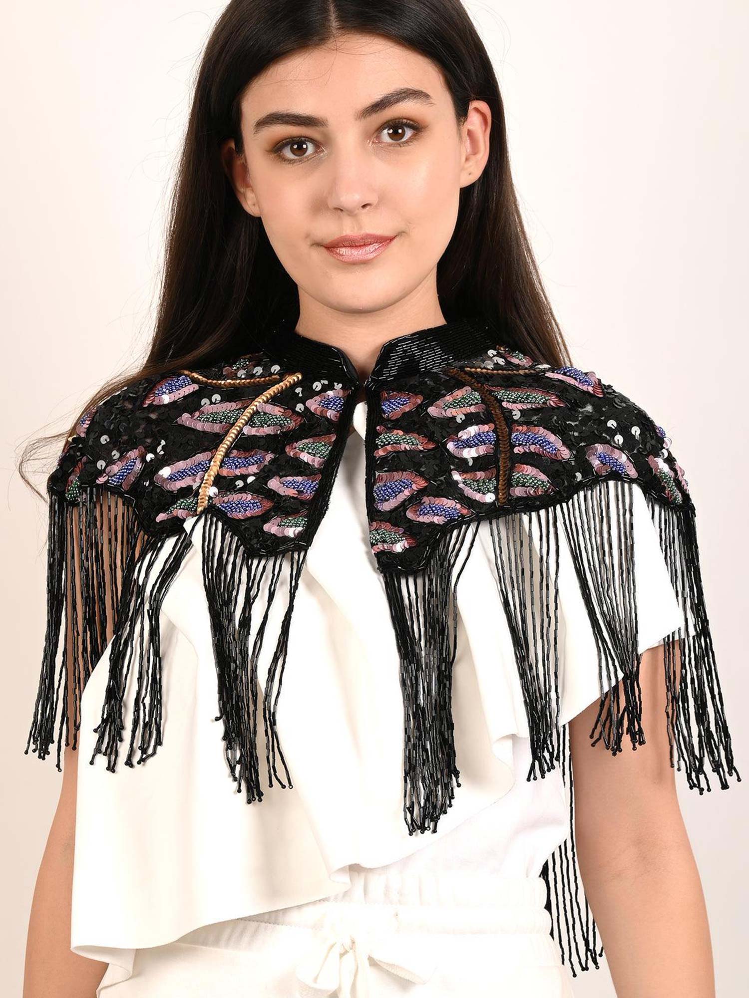 odette Multi-Colour Embellished Cape-picture-10