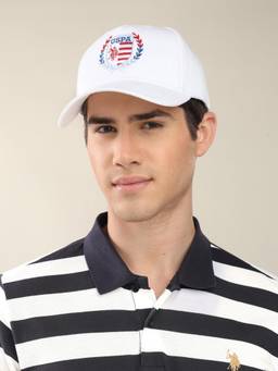 U.S. POLO ASSN. - Brand Embroidered Twill White Cap