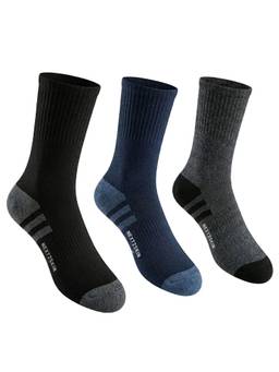 NEXT2SKIN - Men Terry Full Crew Length Breathable Cotton Blend Socks (Pack of 3)