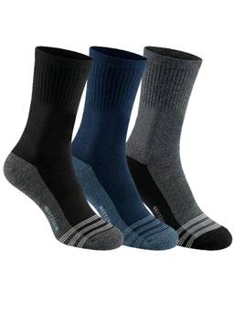 NEXT2SKIN - Men Terry Full Crew Length Breathable Cotton Blend Socks (Pack of 3)