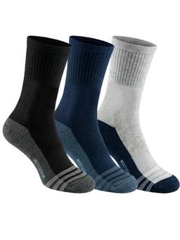 NEXT2SKIN - Men Terry Full Crew Length Breathable Cotton Blend Socks (Pack of 3)