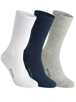 NEXT2SKIN - Men Terry Full Crew Length Breathable Cotton Blend Socks (Pack of 3)
