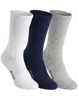 NEXT2SKIN - Men Terry Half Crew Length Breathable Cotton Blend Socks (Pack of 3)