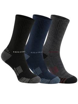 NEXT2SKIN - Men Terry Half Crew Length Breathable Cotton Blend Socks (Pack of 3)