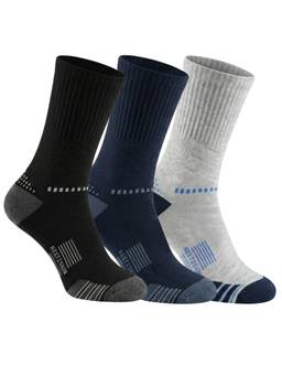 NEXT2SKIN - Men Terry Half Crew Length Breathable Cotton Blend Socks (Pack of 3)