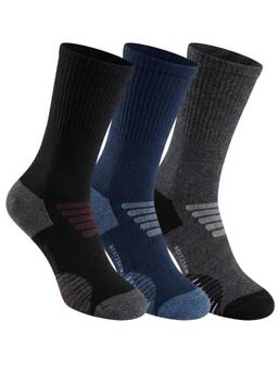 NEXT2SKIN - Men Terry Half Crew Length Breathable Cotton Blend Socks (Pack of 3)