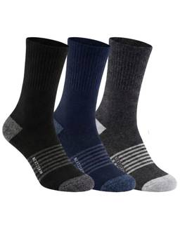 NEXT2SKIN - Men Terry Half Crew Length Breathable Cotton Blend Socks (Pack of 3)