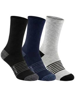 NEXT2SKIN - Men Terry Half Crew Length Breathable Cotton Blend Socks (Pack of 3)