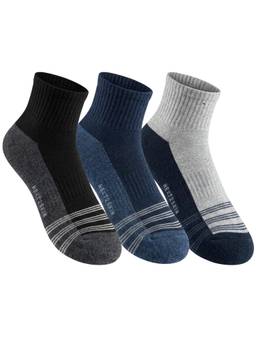 NEXT2SKIN - Men Terry Full Ankle Length Breathable Cotton Blend Socks (Pack of 3)