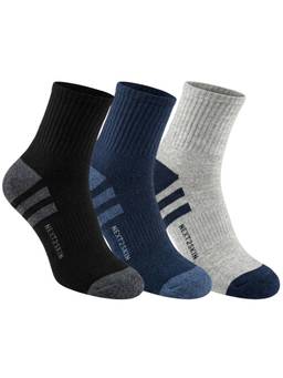 NEXT2SKIN - Men Terry Full Ankle Length Breathable Cotton Blend Socks (Pack of 3)