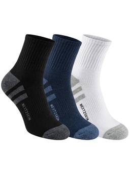 NEXT2SKIN - Men Terry Full Ankle Length Breathable Cotton Blend Socks (Pack of 3)