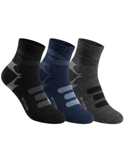 NEXT2SKIN - Men Terry Full Ankle Length Breathable Cotton Blend Socks (Pack of 3)