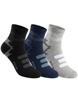 NEXT2SKIN - Men Terry Full Ankle Length Breathable Cotton Blend Socks (Pack of 3)