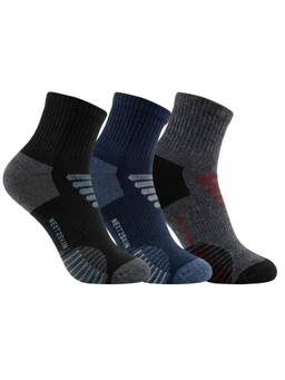 NEXT2SKIN - Men Terry Half Ankle Length Breathable Cotton Blend Socks (Pack of 3)
