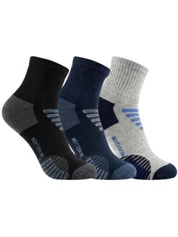 NEXT2SKIN - Men Terry Half Ankle Length Breathable Cotton Blend Socks (Pack of 3)