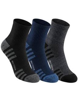 NEXT2SKIN - Men Terry Half Ankle Length Breathable Cotton Blend Socks (Pack of 3)