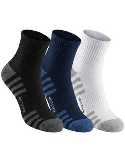 NEXT2SKIN - Men Terry Half Ankle Length Breathable Cotton Blend Socks (Pack of 3)